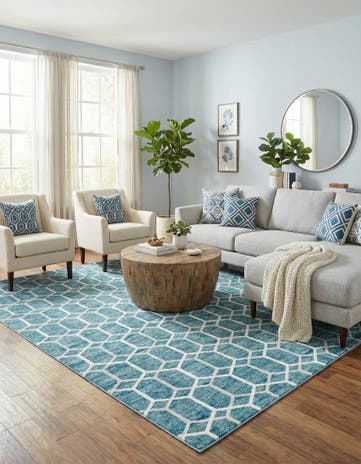 9' x 12' 2 Lattice Trellis Rug