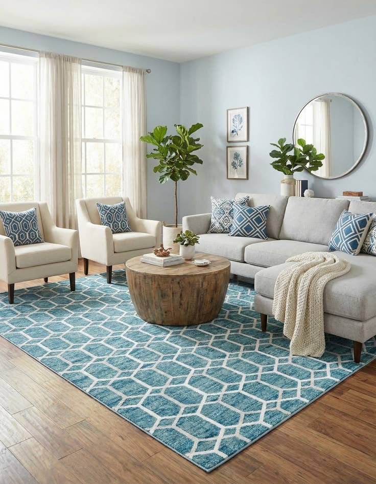 Detail image of  9' x 12' 2 Lattice Trellis Rug