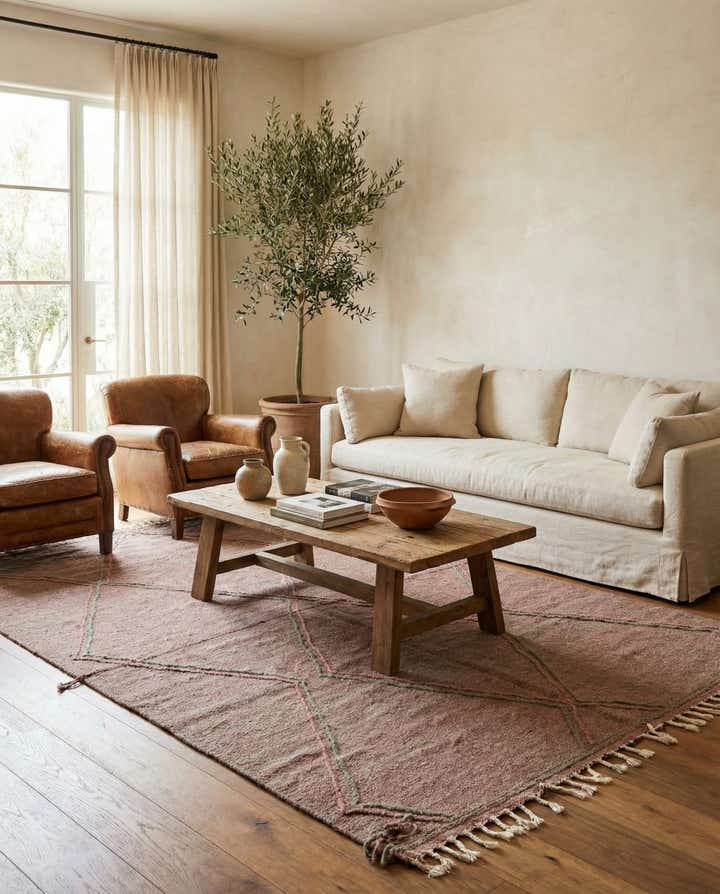 6' 5 x 10' 2 Hand Knotted Moroccan Wool Rug