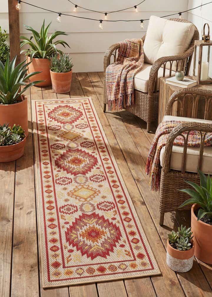 2' x 8' Easy-Clean Baja Indoor / Outdoor Runner Rug