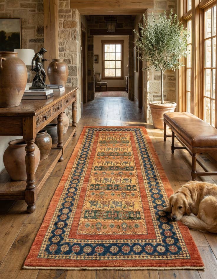 Detail image of 2' 8 x 6' 8 Luribaft Wool Runner Rug