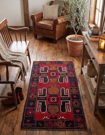 2' 10 x 4' 9 Hand Knotted Balouch Persian Wool Rug