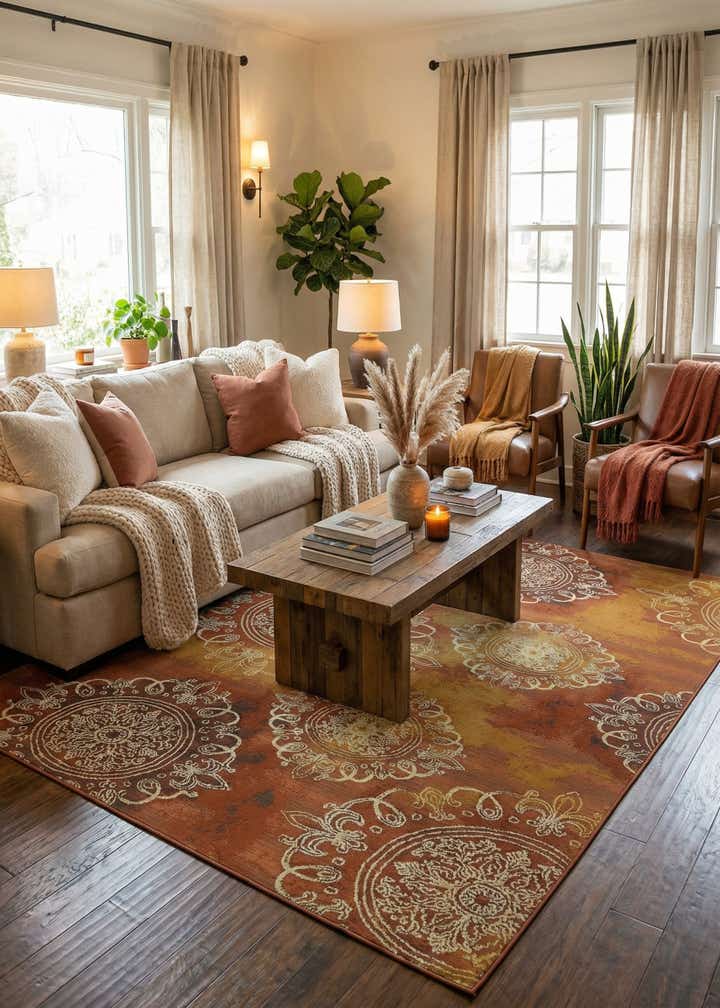 8' x 11' 4 Easy-Clean Modern Indoor / Outdoor Rug