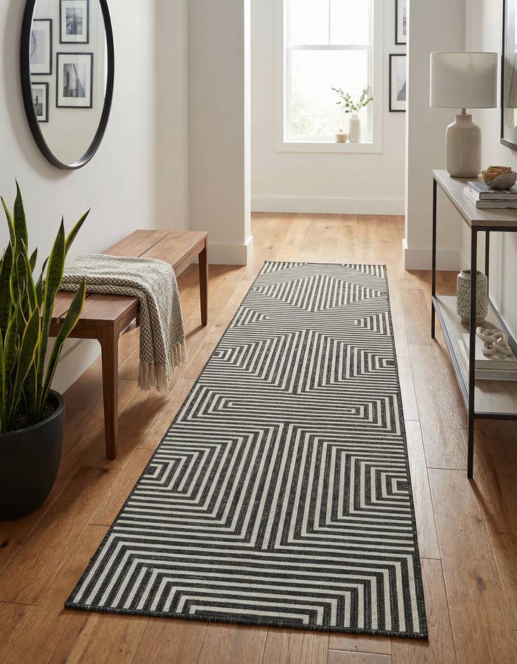 Detail image of 2' 7 x 12' Easy-Clean Modern Indoor / Outdoor Runner Rug