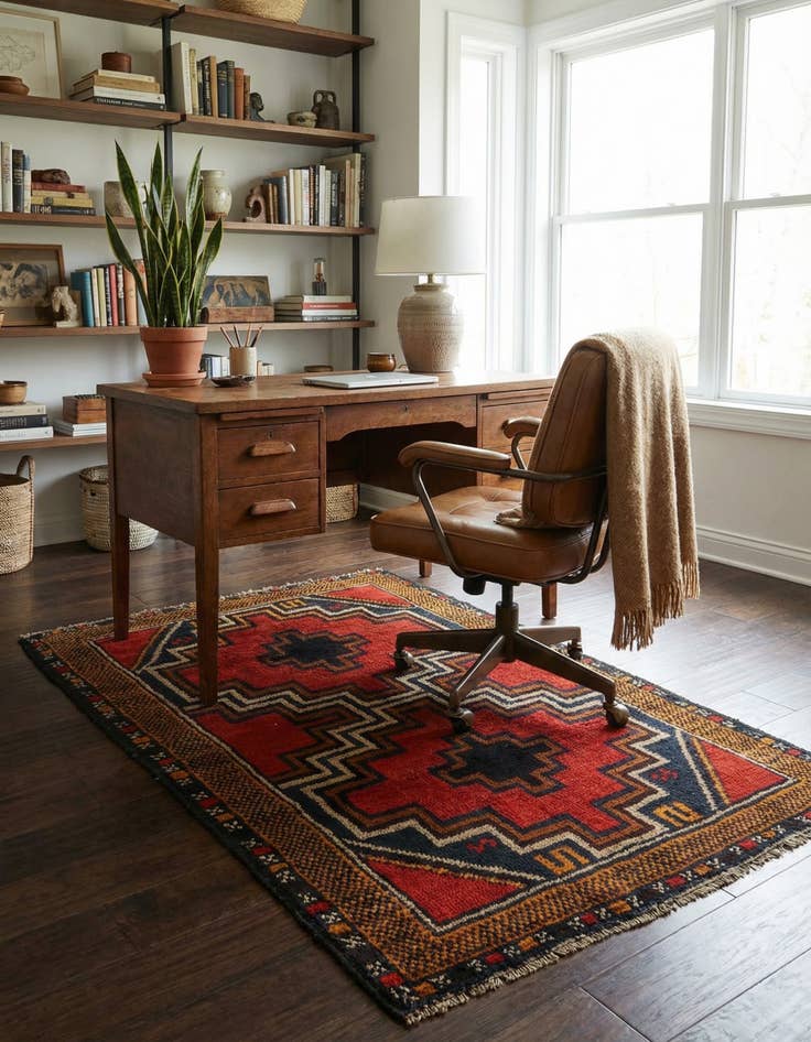 Detail image of 2' 10 x 4' 6  Hand Knotted Balouch Persian Wool Rug