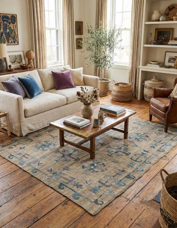 5' 7 x 6' 9 Hand Woven Kilim Suzani Wool Rug