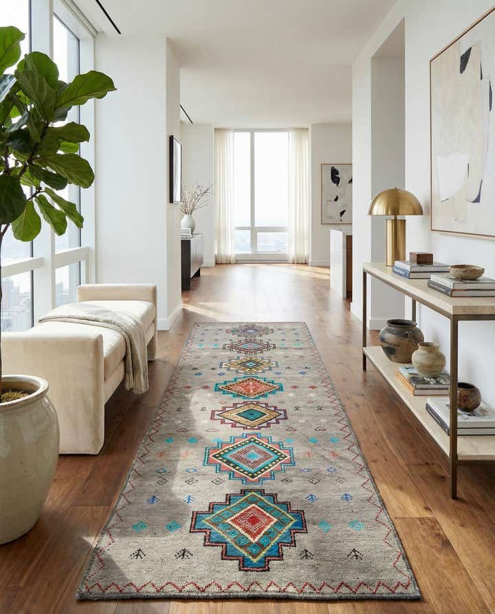 5' 2 x 15' Hand Knotted Moroccan Wool Runner Rug