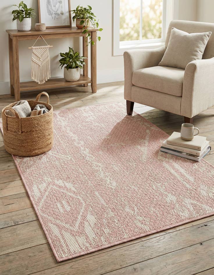 Detail image of  2' x 3'  Washable Bohemian Indoor / Outdoor Rug