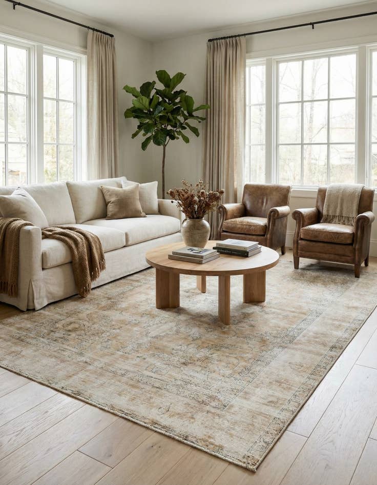 Detail image of 6' 7 x 9' 5  Hand Knotted Ultra Vintage Persian Wool Rug