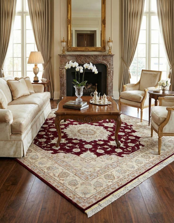 Detail image of 6' 8 x 7' 2 Tabriz Square Rug