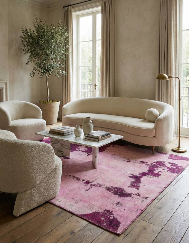 Detail image of 6' x 7' 3  Hand Knotted Ultra Vintage Persian Wool Square Rug