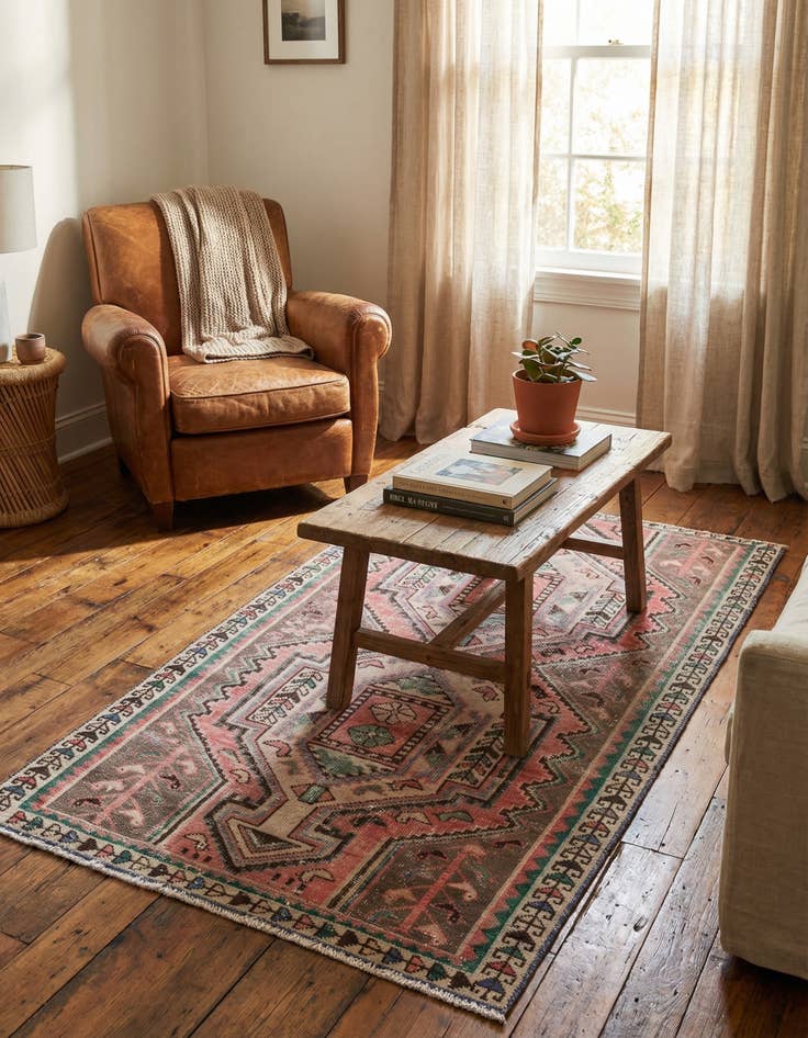 Detail image of 2' 9 x 6' 9  Hand Knotted Ultra Vintage Persian Wool Runner Rug