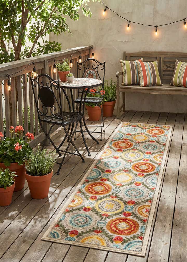 2' 7 x 10' Easy-Clean Casablanca Indoor / Outdoor Runner Rug