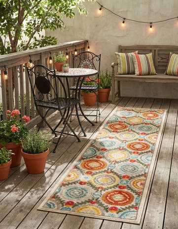 2' 7 x 10' Easy-Clean Casablanca Indoor / Outdoor Runner Rug
