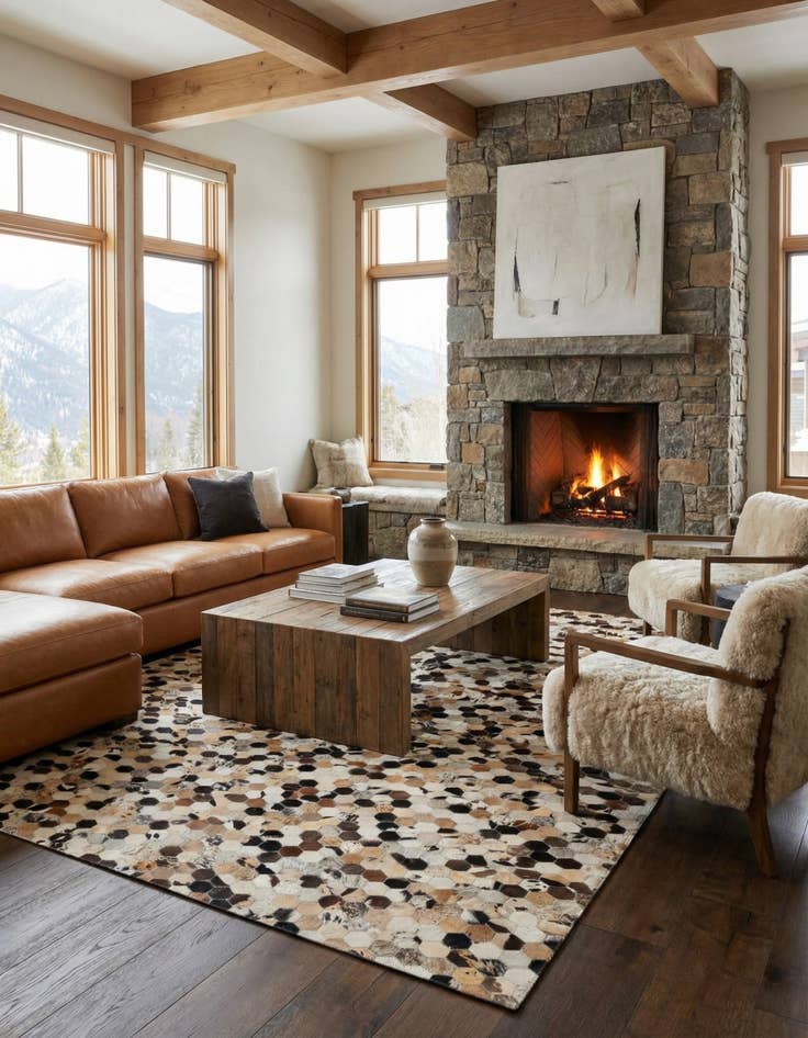 Detail image of  5' x 7' 10 Cowhide - Patchwork Rug