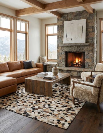 5' x 7' 10 Cowhide - Patchwork Rug