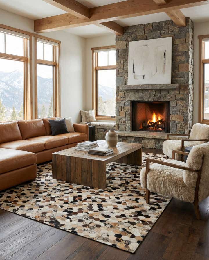 5' x 7' 10 Cowhide - Patchwork Rug