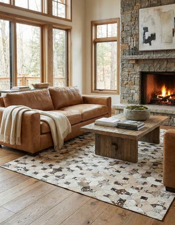 5' x 8' Cowhide Leather Rug