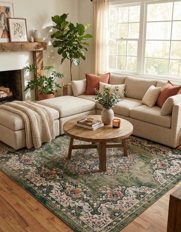 Fern Green Isabella Square Rug