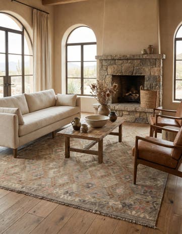 8' 4 x 9' 5 Hand Woven Kilim Maymana Wool Rug