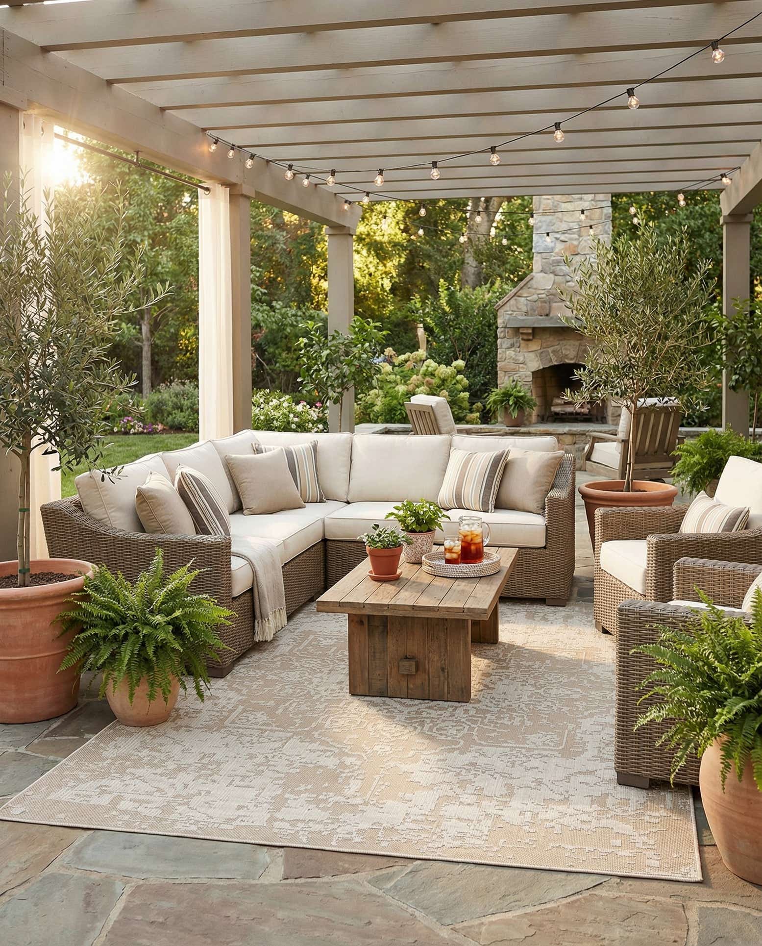 9' x 12' Easy-Clean Traditional Indoor / Outdoor Rug