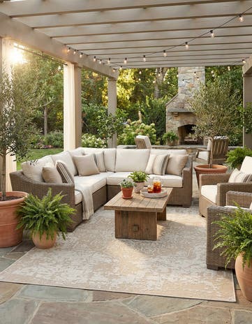 9' x 12' Easy-Clean Traditional Indoor / Outdoor Rug