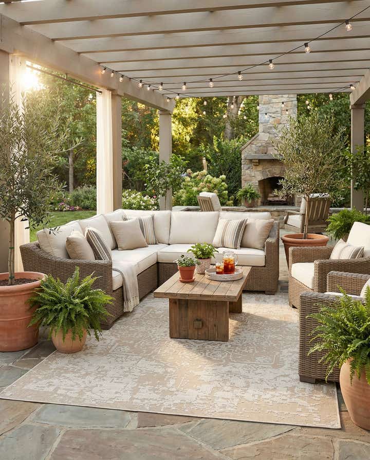 9' x 12' Easy-Clean Traditional Indoor / Outdoor Rug