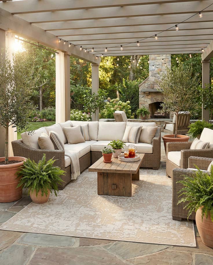 Detail image of 9' x 12' Easy-Clean Traditional Indoor / Outdoor Rug