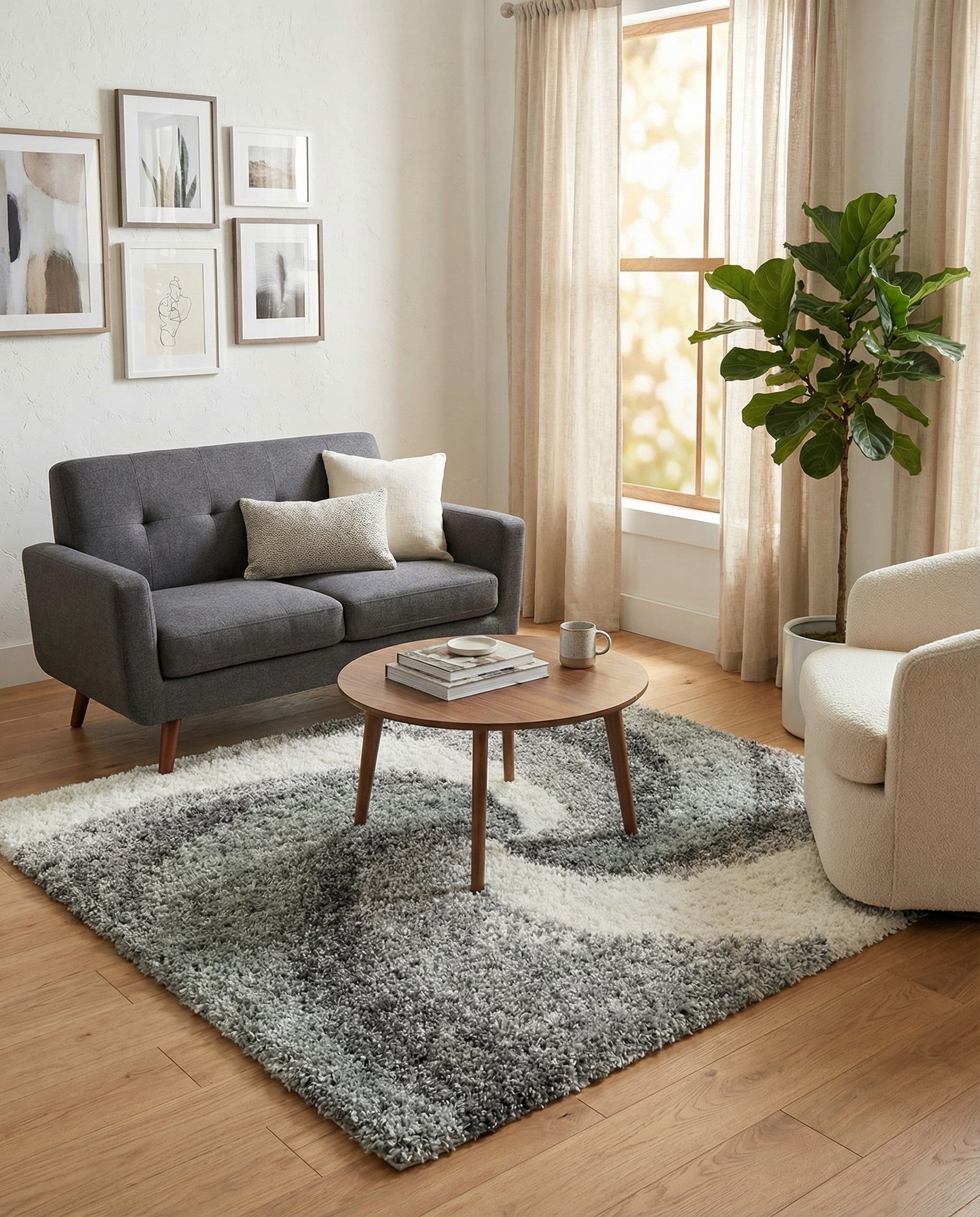  5' x 5' Soft Touch Shag Square Rug