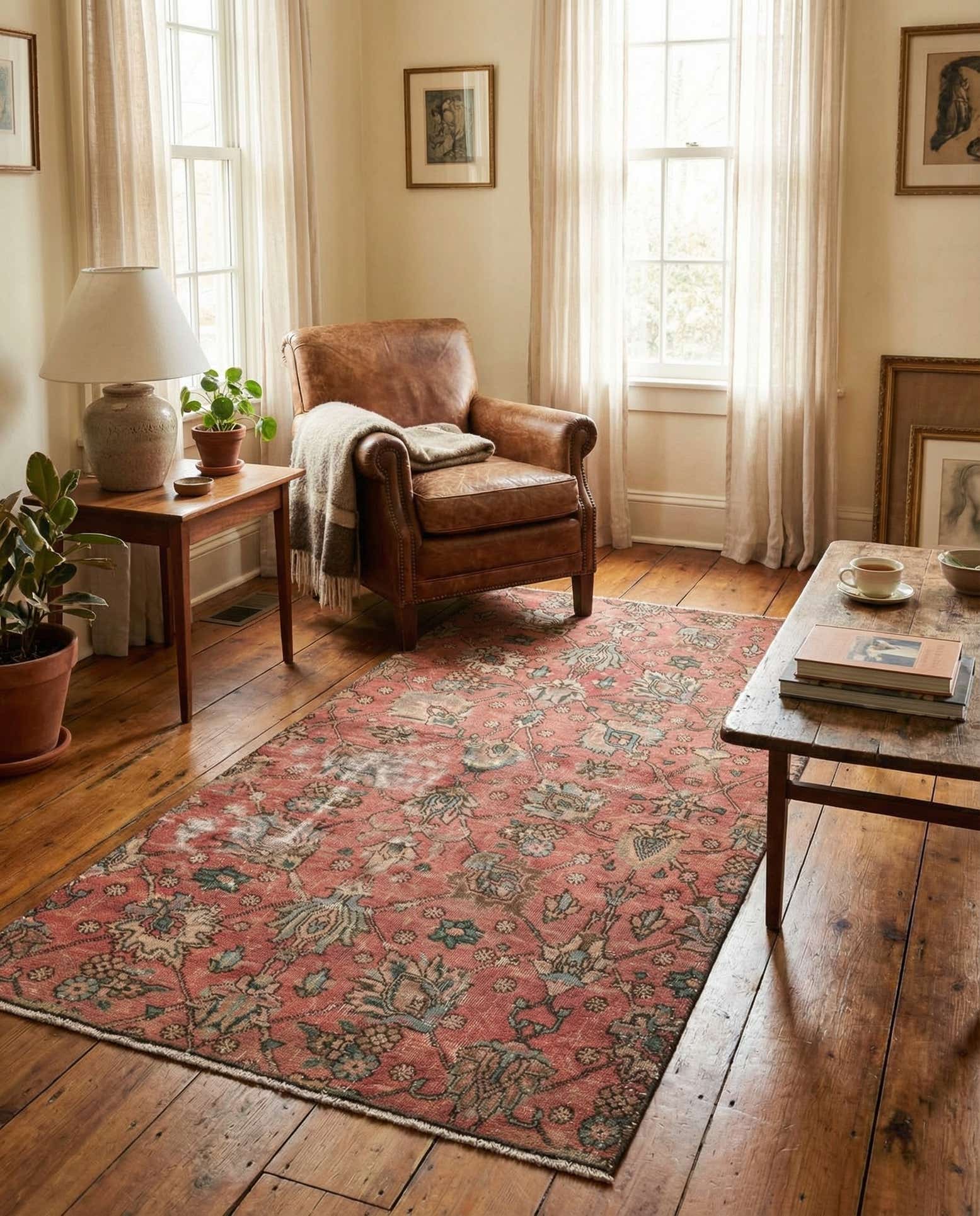 3' 6 x 7' 2 Hand Knotted Ultra Vintage Persian Wool Runner Rug