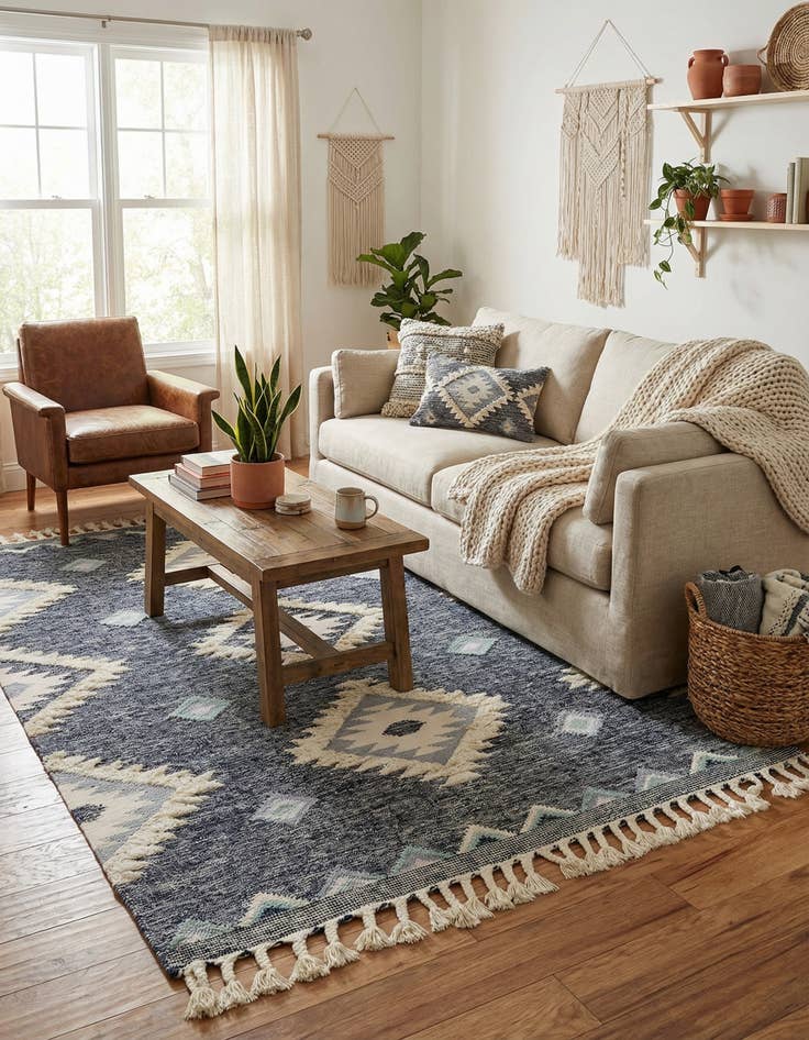 Detail image of  6' 1 x 9'  Hand Woven Arizona Wool Rug