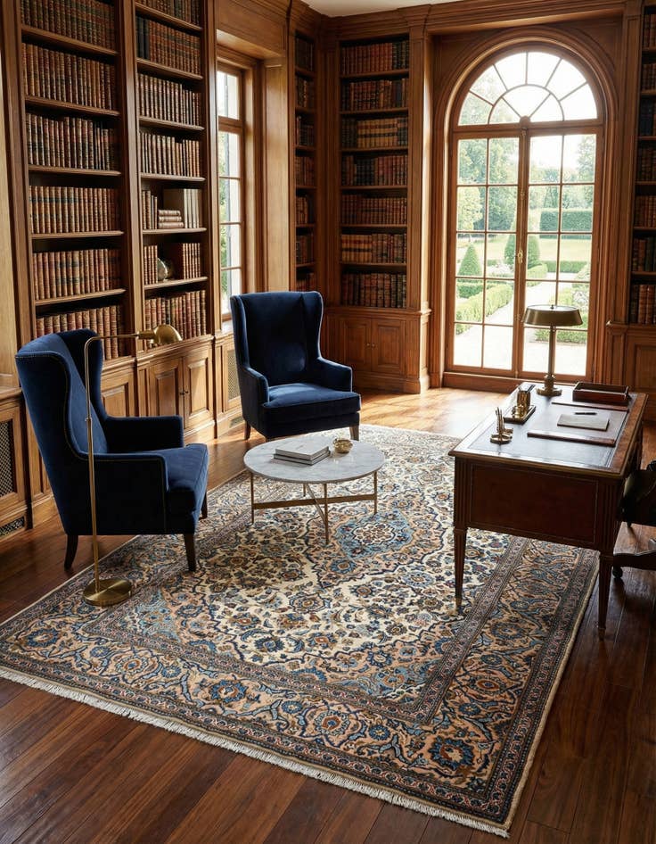 Detail image of  6' 7 x 10' Kashan Wool Rug