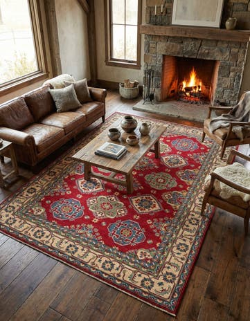 6' 7 x 9' 7 Hand Knotted Kazak Rug