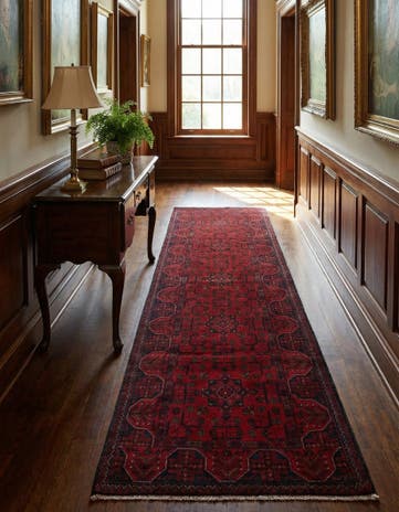 2' 9 x 9' 8 Hand Knotted Khal Mohammadi Wool Runner Rug
