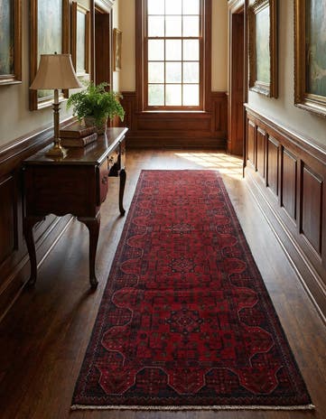 2' 9 x 9' 8 Hand Knotted Khal Mohammadi Wool Runner Rug