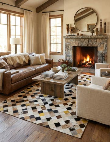 5' 1 x 8' Cowhide - Patchwork Rug