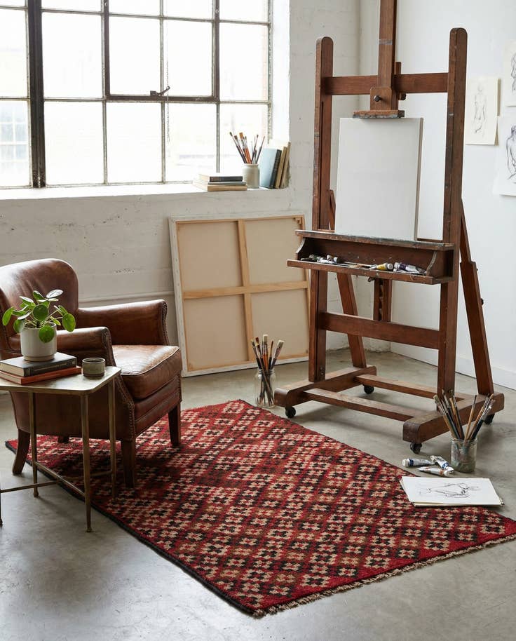 Detail image of 3' x 4' 6 Hand Knotted Balouch Persian Wool Rug