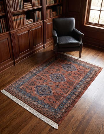 4' 3 x 6' Hand Knotted Bokhara Oriental Wool Rug