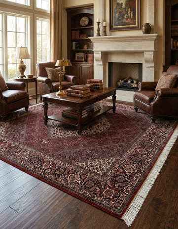 6' 10 x 6' 11 Bidjar With Silk Square Rug
