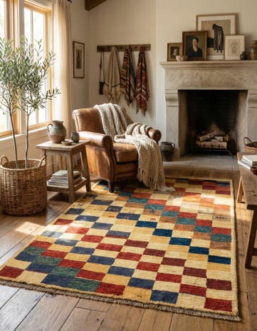 4' 1 x 6' 3 Gabbeh Wool Rug