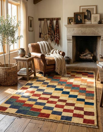 4' 1 x 6' 3 Gabbeh Wool Rug