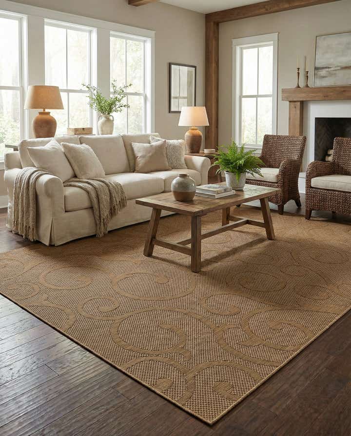 9' x 12' 2 Easy-Clean Botanical Indoor / Outdoor Rug