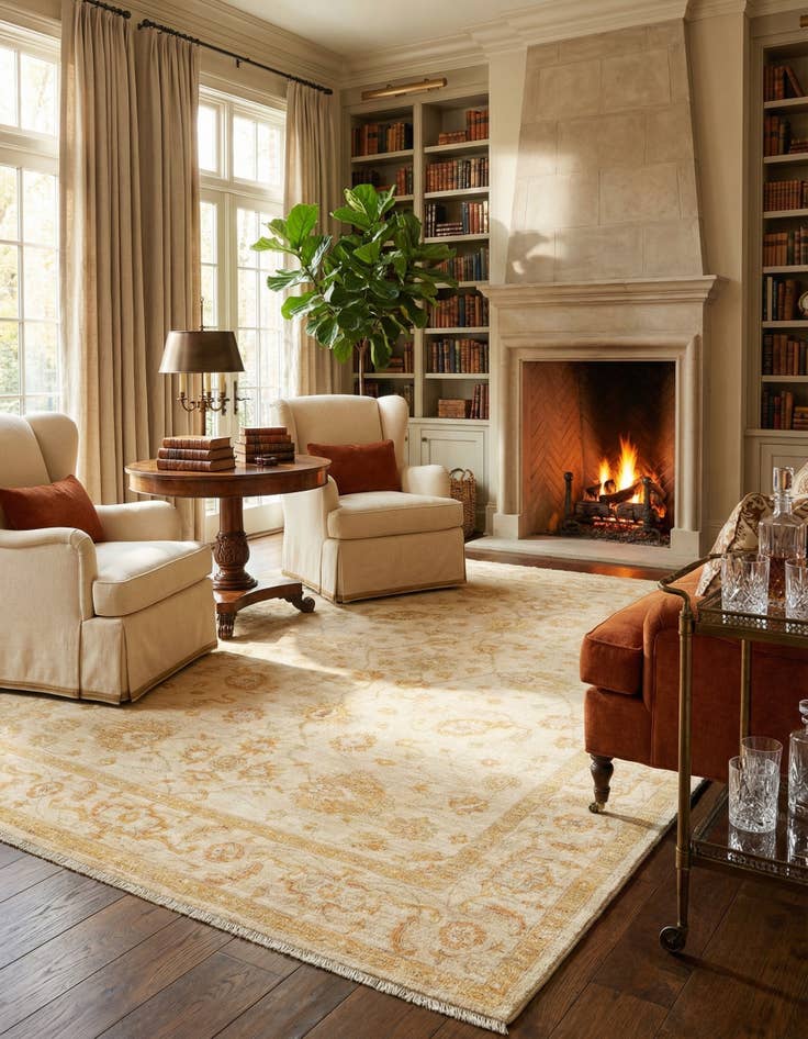 Detail image of  6' 8 x 10' Ziegler Wool Rug