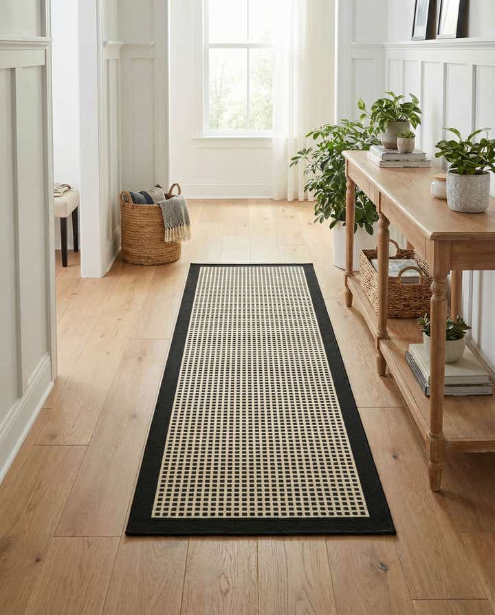2' x 5' Easy-Clean Border Indoor / Outdoor Runner Rug