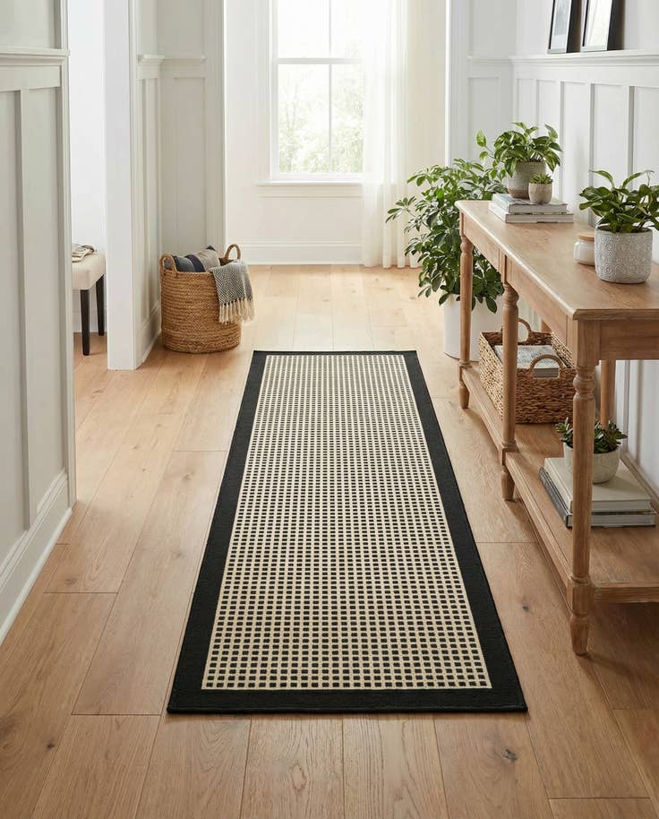 Detail image of 2' x 5' Easy-Clean Border Indoor / Outdoor Runner Rug