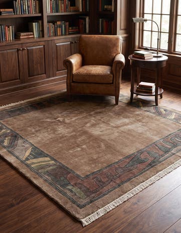 6' 5 x 6' 5 Hand Knotted Tibet Wool Square Rug