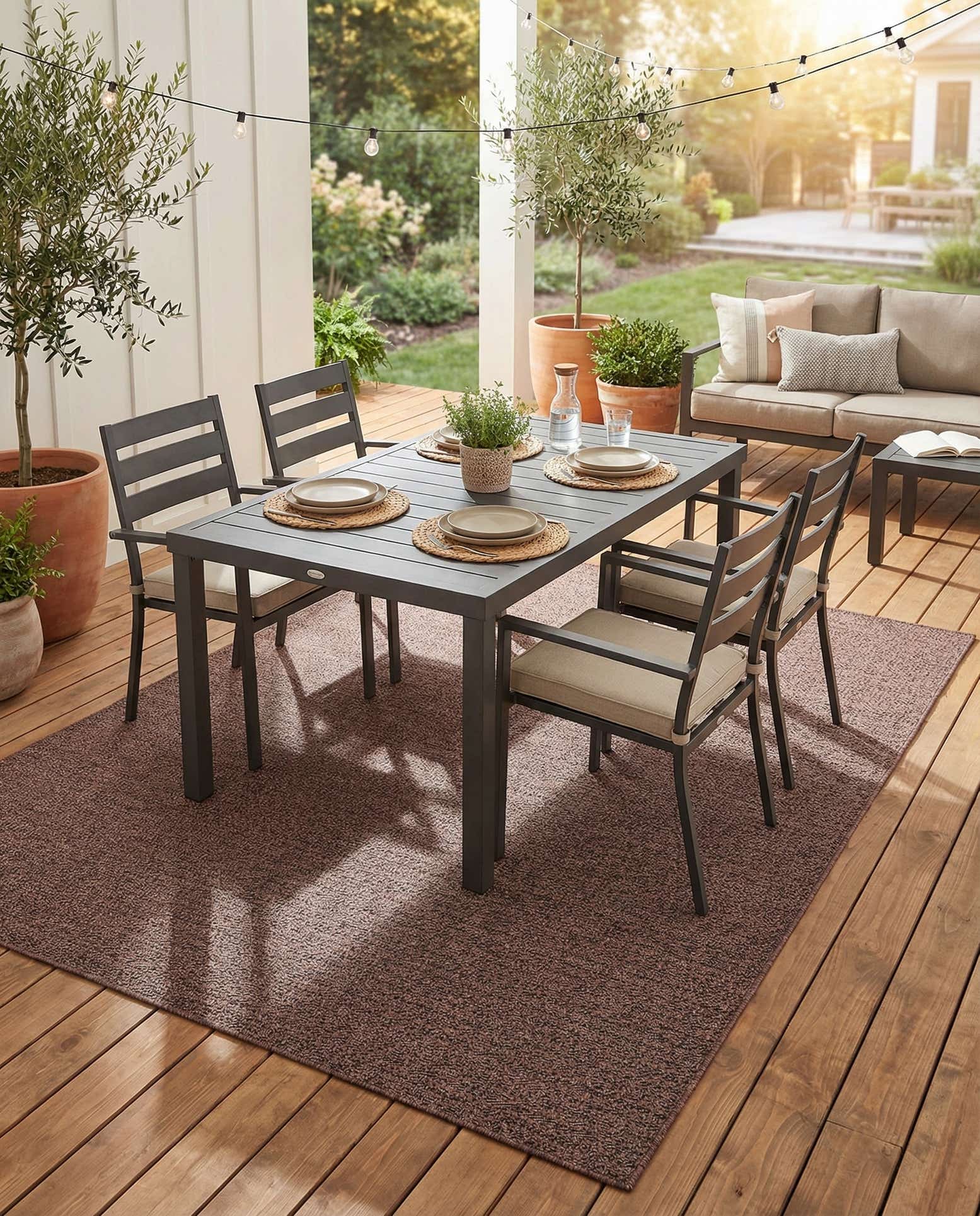 9' x 12' Easy-Clean Modern Indoor / Outdoor Rug
