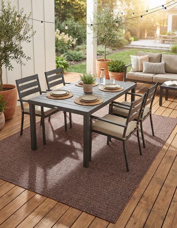 Brown Easy-Clean Modern Indoor / Outdoor Rug