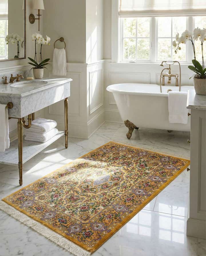 2' 7 x 4' Ghom Silk Rug