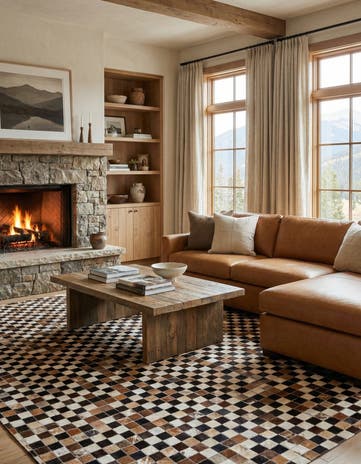 5' 5 x 7' 8 Cowhide Stocks Rug
